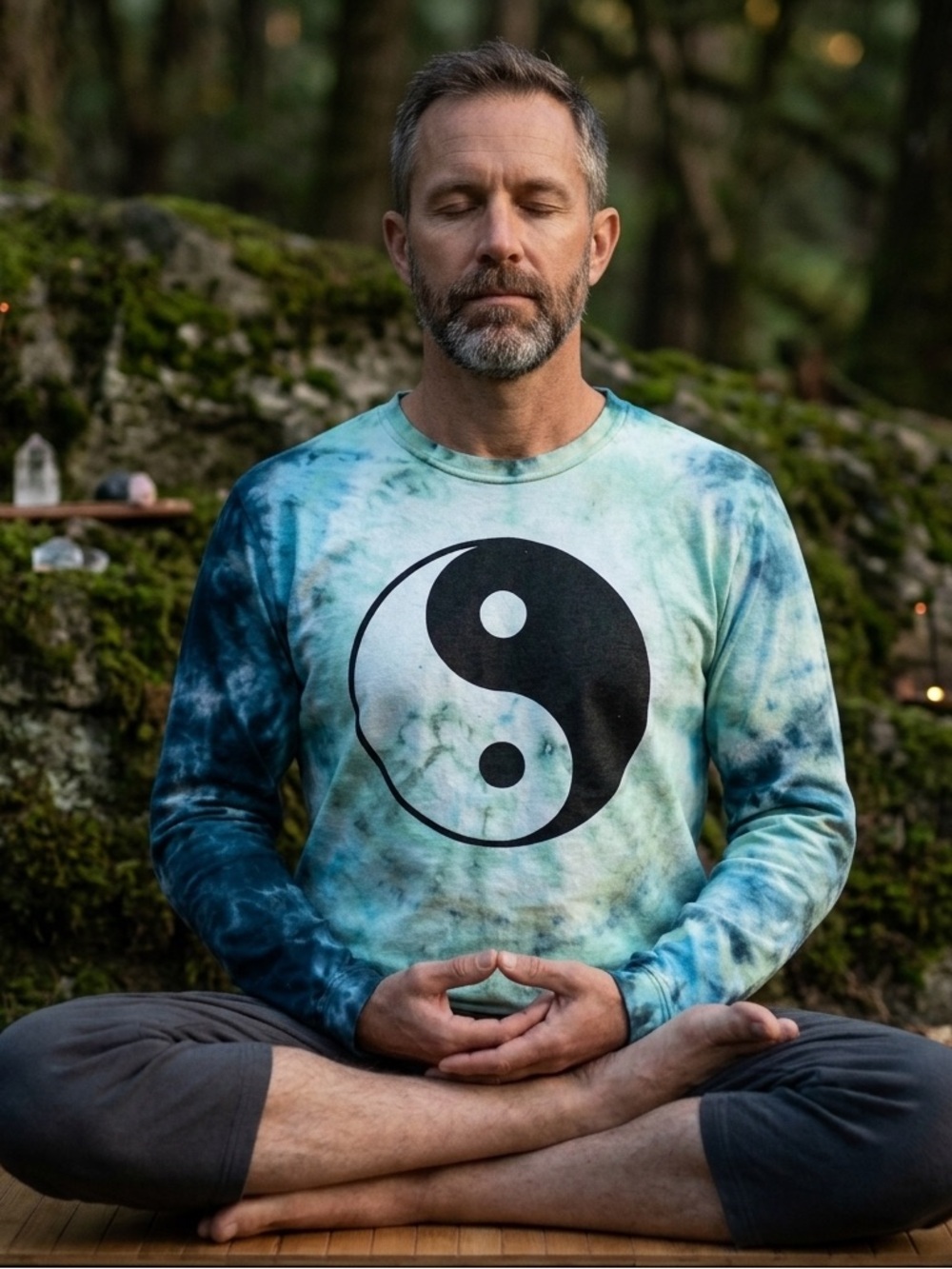 ☯️ Organic Cotton & Hemp Tie-Dye Yin Yang Taijitu Long Sleeve T-shirt
